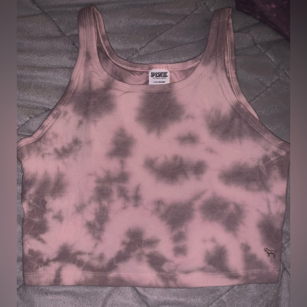 Victoria’s Secret Pink Mid-Rise Foldover Leggings & Cropped Iced Coffee Tie Dye - Picture 13 of 14
